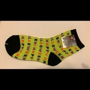 NWT Black Yellow Orange & Purple Halloween Socks